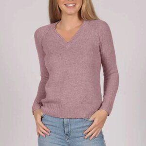 Italy in Cashmere V-Neck Cashmere Sweater Antique Pink Small Made in Tuscany